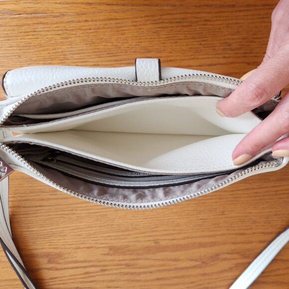 NATURALIZER 100% PU FAUX  WHITE LEATHER CROSSBODY BAG - Picture 5 of 9